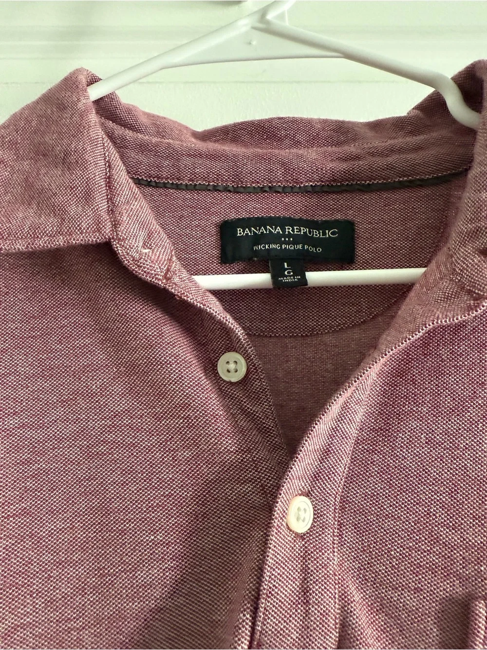 Banana Republic Red Heathered Short-Sleeve Polo with Chest Pocket, L